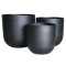 Matte black fiberglass pots