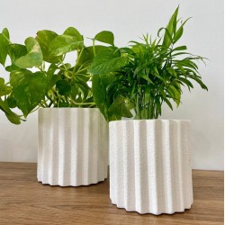 cylinder white pots 