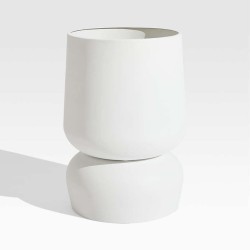 White fiberglass plant pots 