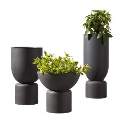 Grey plant pot