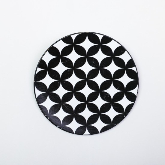  black and white stars porcelain plate