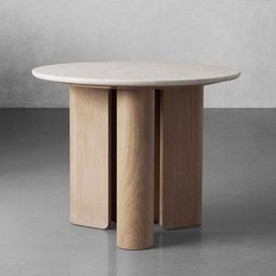 Wooden table with marble