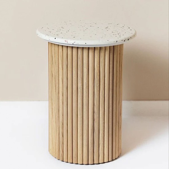 Wooden marble round table