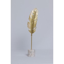 Golden decorative feather stand 