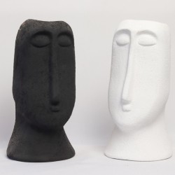 Face shaped pottery vase 