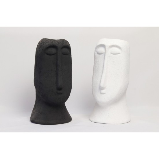 Face shaped pottery vase 