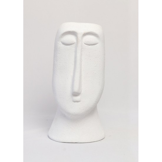 Face shaped pottery vase 