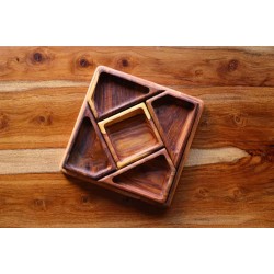 Divided Square sissoo nuts plate 